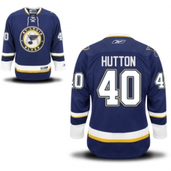 Carter Hutton Youth Reebok St. Louis Blues Authentic Navy Blue Alternate Jersey