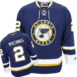Al Macinnis Reebok St. Louis Blues Authentic Navy Blue Third NHL Jersey