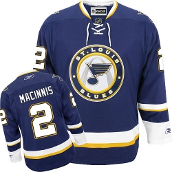 Al Macinnis Reebok St. Louis Blues Premier Navy Blue Third NHL Jersey