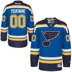 Reebok St. Louis Blues Customized Authentic Royal Blue Home NHL Jersey