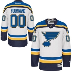 Reebok St. Louis Blues Customized Authentic White Away NHL Jersey