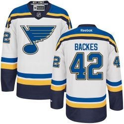 David Backes Reebok St. Louis Blues Authentic White Away NHL Jersey