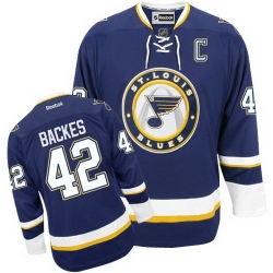 David Backes Reebok St. Louis Blues Authentic Navy Blue Third NHL Jersey
