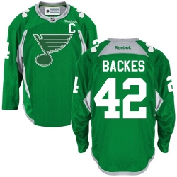 David Backes Reebok St. Louis Blues Premier Green Practice NHL Jersey