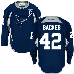 David Backes Reebok St. Louis Blues Authentic Navy Blue Practice NHL Jersey