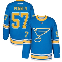 David Perron Reebok St. Louis Blues Premier Blue 2017 Winter Classic NHL Jersey