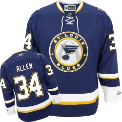 Jake Allen Reebok St. Louis Blues Premier Navy Blue Third NHL Jersey