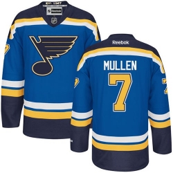 Joe Mullen Reebok St. Louis Blues Authentic Royal Blue Home NHL Jersey