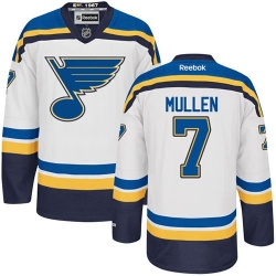 Joe Mullen Reebok St. Louis Blues Premier White Away NHL Jersey