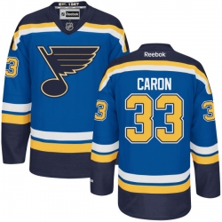 Jordan Caron Reebok St. Louis Blues Authentic Royal Blue Home Jersey