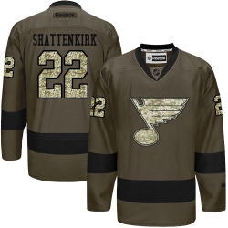 Kevin Shattenkirk Reebok St. Louis Blues Authentic Green Salute to Service NHL Jersey