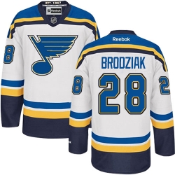 Kyle Brodziak Reebok St. Louis Blues Authentic White Away NHL Jersey