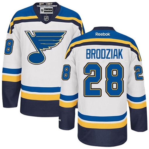 Kyle Brodziak Reebok St. Louis Blues Authentic White Away NHL Jersey