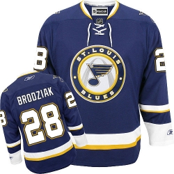 Kyle Brodziak Reebok St. Louis Blues Premier Navy Blue Third NHL Jersey