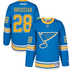 عرق النسا Men's Adidas St. Louis Blues #28 Kyle Brodziak Blue Home Authentic Stitched NHL Jersey ليز بالشطة والليمون