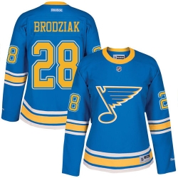 Kyle Brodziak Women's Reebok St. Louis Blues Premier Blue 2017 Winter Classic NHL Jersey