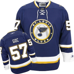 Marcel Goc Reebok St. Louis Blues Authentic Navy Blue Third NHL Jersey