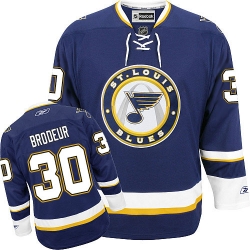 Martin Brodeur Reebok St. Louis Blues Authentic Navy Blue Third NHL Jersey