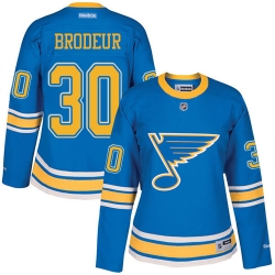 Martin Brodeur Women's Reebok St. Louis Blues Premier Blue 2017 Winter Classic NHL Jersey