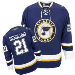 Patrik Berglund Reebok St. Louis Blues Authentic Navy Blue Third NHL Jersey