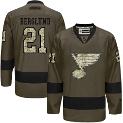 Patrik Berglund Reebok St. Louis Blues Authentic Green Salute to Service NHL Jersey
