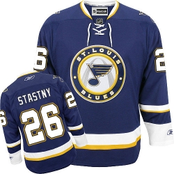 Paul Stastny Reebok St. Louis Blues Premier Navy Blue Third NHL Jersey
