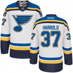 Peter Harrold Reebok St. Louis Blues Authentic White Away Jersey