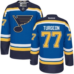 Pierre Turgeon Reebok St. Louis Blues Premier Royal Blue Home NHL Jersey