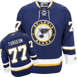 Pierre Turgeon Reebok St. Louis Blues Authentic Navy Blue Third NHL Jersey