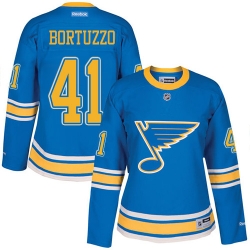 Robert Bortuzzo Women's Reebok St. Louis Blues Premier Blue 2017 Winter Classic NHL Jersey