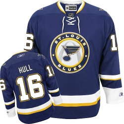 Brett Hull Reebok St. Louis Blues Authentic Navy Blue Third NHL Jersey