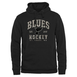 NHL St. Louis Blues Black Camo Stack Pullover Hoodie