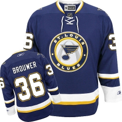 Troy Brouwer Reebok St. Louis Blues Authentic Navy Blue Third NHL Jersey