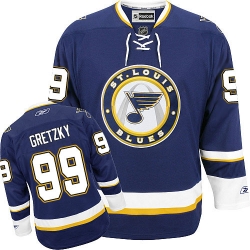 Wayne Gretzky Reebok St. Louis Blues Premier Navy Blue Third NHL Jersey