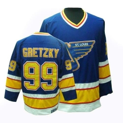 Wayne Gretzky CCM St. Louis Blues Premier Blue Throwback NHL Jersey