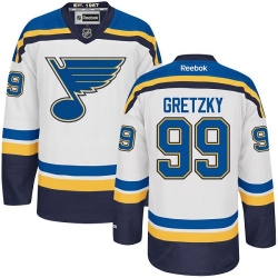 Wayne Gretzky Youth Reebok St. Louis Blues Authentic White Away NHL Jersey