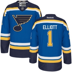 Brian Elliott Reebok St. Louis Blues Authentic Royal Blue Home NHL Jersey