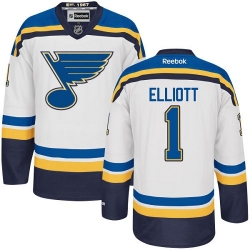 Brian Elliott Reebok St. Louis Blues Authentic White Away NHL Jersey