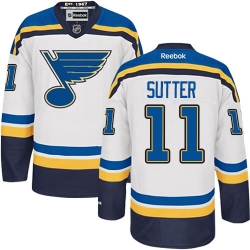Brian Sutter Reebok St. Louis Blues Premier White Away NHL Jersey