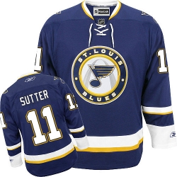 Brian Sutter Reebok St. Louis Blues Authentic Navy Blue Third NHL Jersey