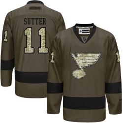 Brian Sutter Reebok St. Louis Blues Premier Green Salute to Service NHL Jersey