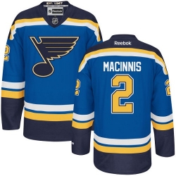 Al Macinnis Reebok St. Louis Blues Premier Royal Blue Home NHL Jersey