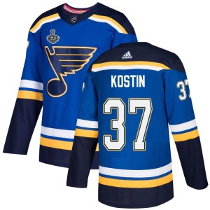 Klim Kostin Youth Adidas St. Louis Blues Authentic Blue Home 2019 Stanley Cup Final Bound Jersey