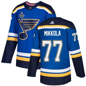 Niko Mikkola Youth Adidas St. Louis Blues Authentic Blue Home 2019 Stanley Cup Final Bound Jersey