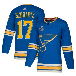 Jaden Schwartz Youth Adidas St. Louis Blues Authentic Blue Alternate 2019 Stanley Cup Final Bound Jersey