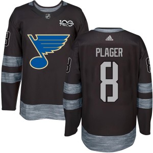 Barclay Plager Men's St. Louis Blues Authentic Black 1917-2017 100th Anniversary Jersey