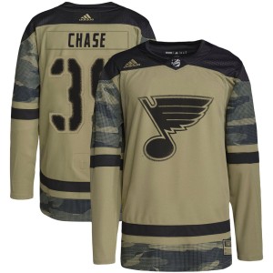 Kelly Chase Men's Adidas St. Louis Blues Authentic Camo Military Appreciation Practice Jersey