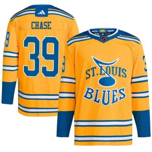 Kelly Chase Men's Adidas St. Louis Blues Authentic Yellow Reverse Retro 2.0 Jersey