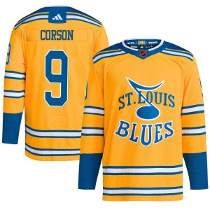 Shayne Corson Men's Adidas St. Louis Blues Authentic Yellow Reverse Retro 2.0 Jersey