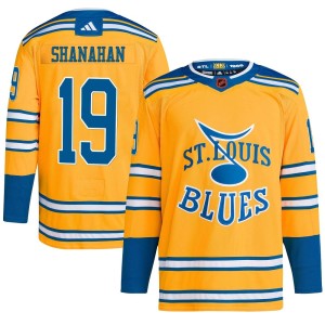 Brendan Shanahan Men's Adidas St. Louis Blues Authentic Yellow Reverse Retro 2.0 Jersey